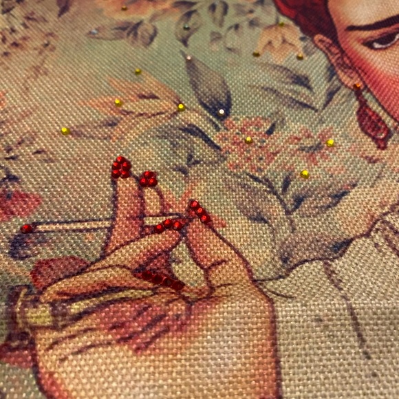 Frida Kahlo Pillow Case Covers. Embellished with sequence & trim. All hand done. - Picture 12 of 12